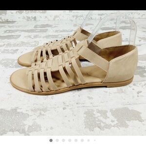 Eileen Fisher Rato Beige Leather Gladiator Sandals